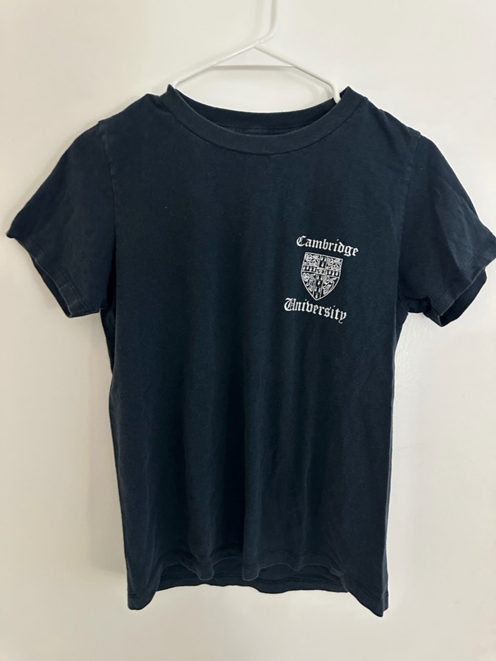 Brandy Melville Black Cambridge Crest Tee